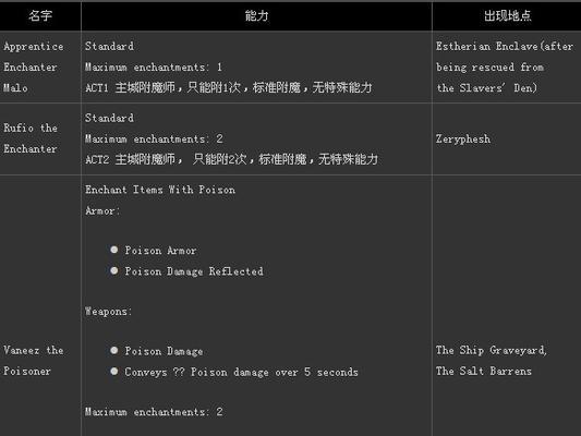 火炬之光2野外附魔师与城市附魔师的区别（探究游戏中不同类型附魔师的职责分工）