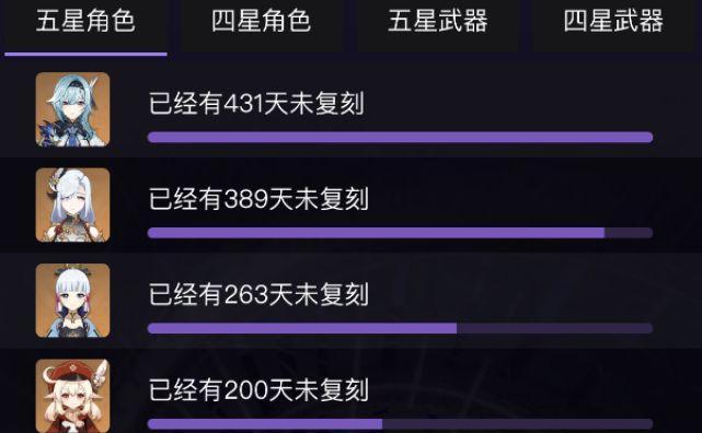 《原神》26上半卡池复刻角色一览（旧角色回归）