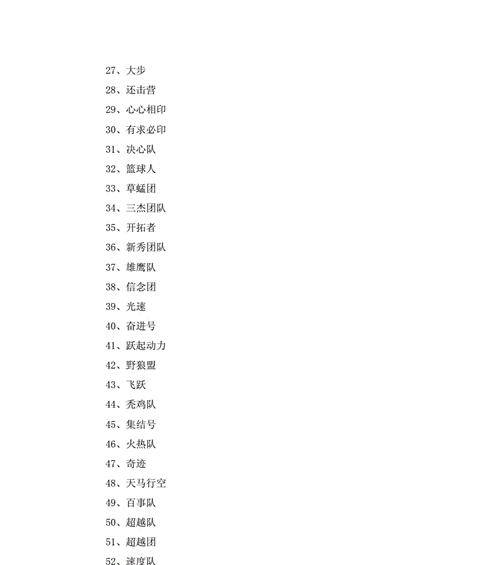 固定队伍命名有哪些创意？如何选择合适的队伍名？